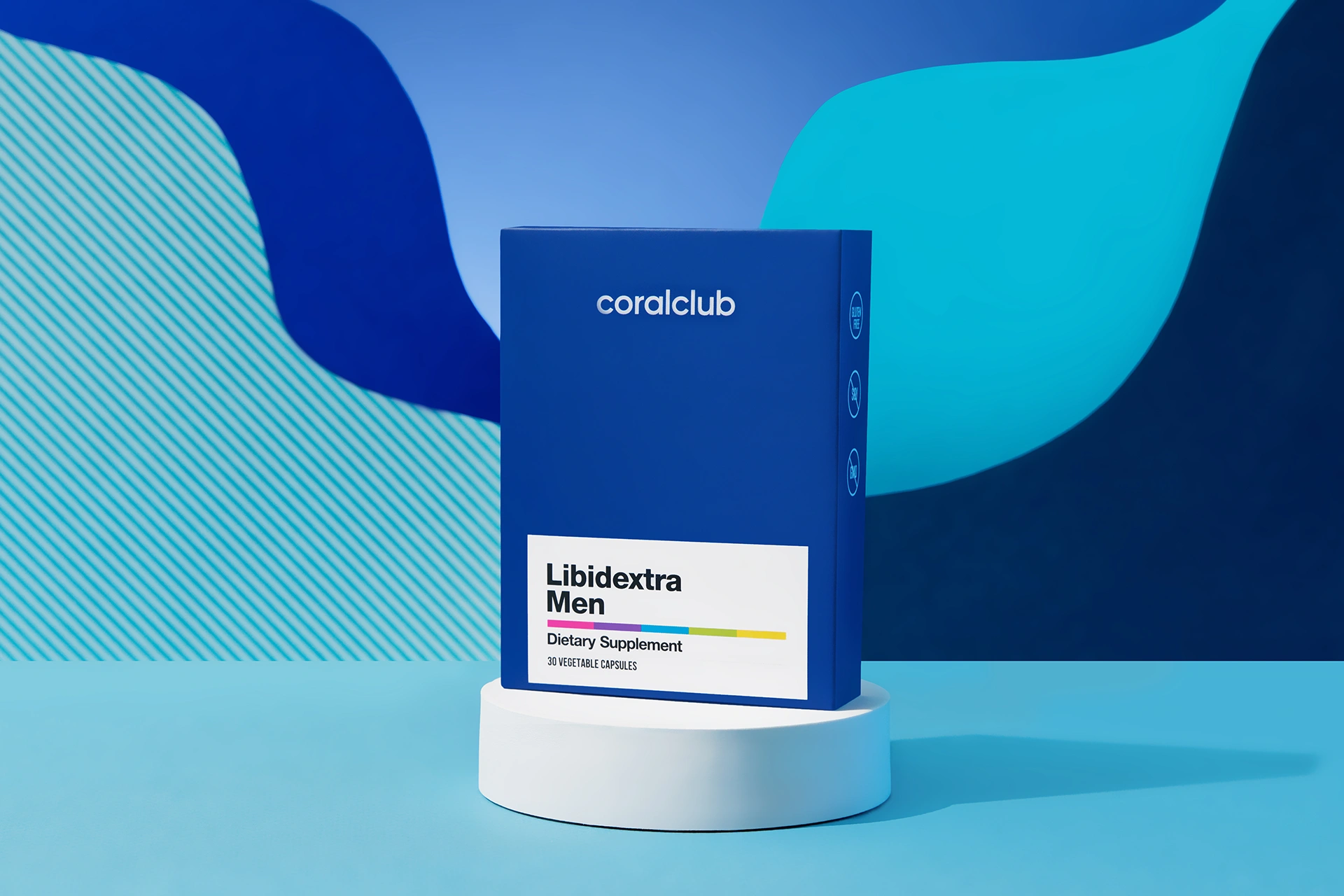 Баночка Libidextra Men в лайфстайл-окружении на фоне деревянной текстуры
