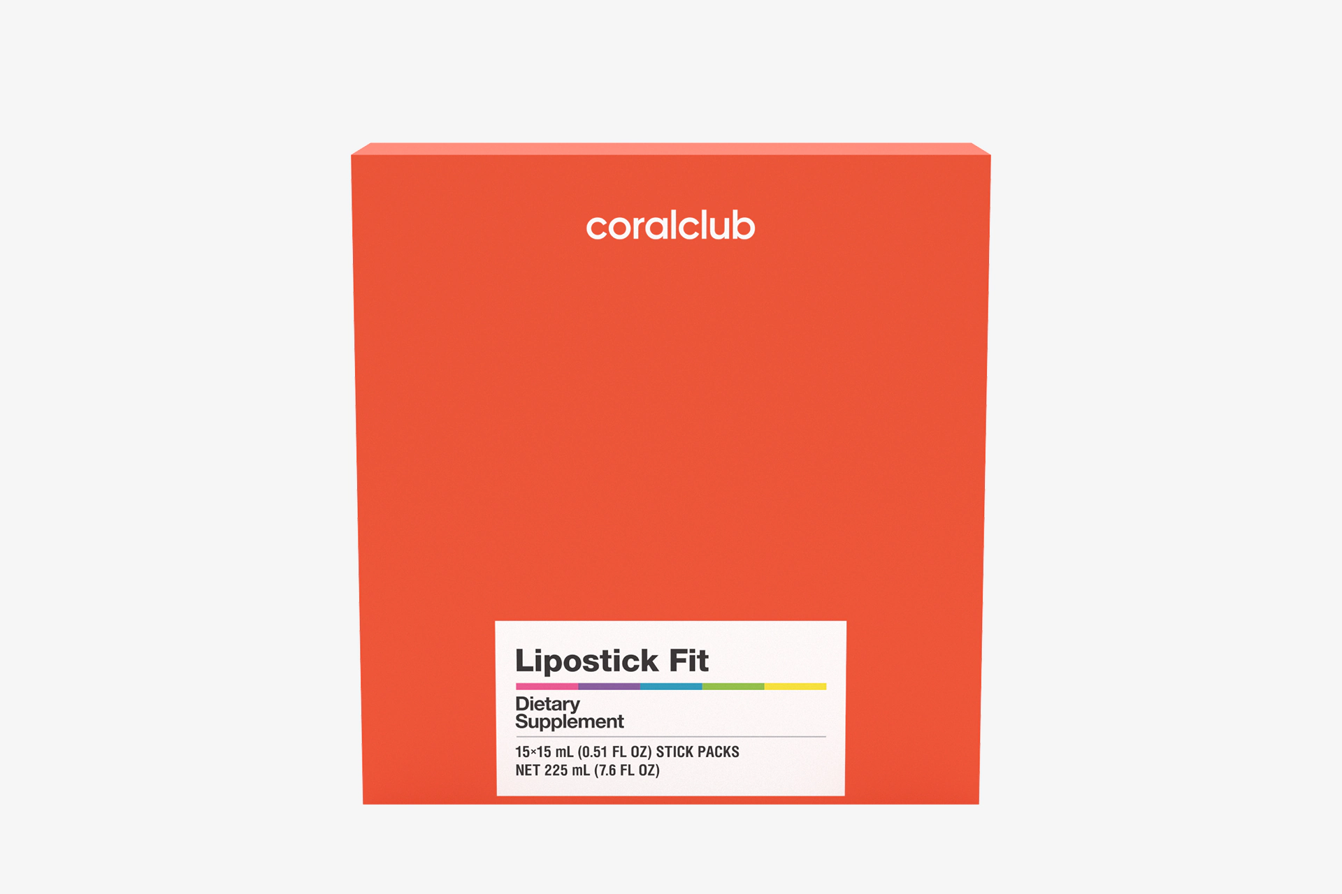 Упаковка инновационного липосомального комплекса Lipostick Fit на нейтральном светлом фоне